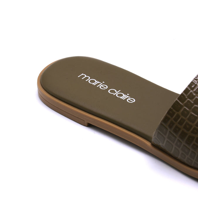 Marie Claire Olive Toe-Ring Slides