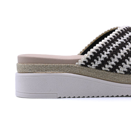 BR Striped Crossover Espadrille Wedges