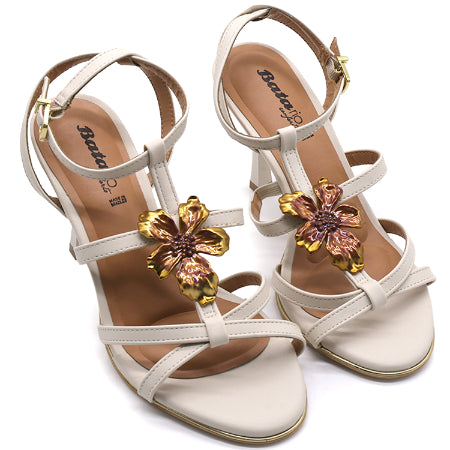 BR White Floral High Sandal