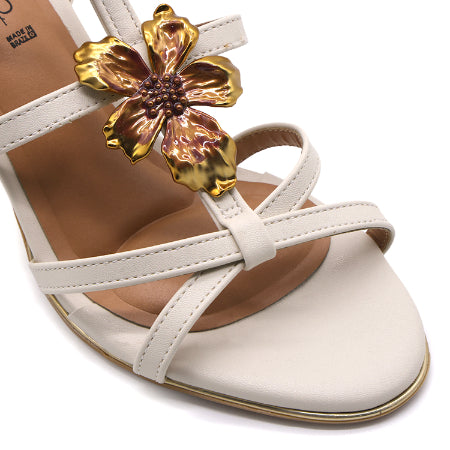 BR White Floral High Sandal