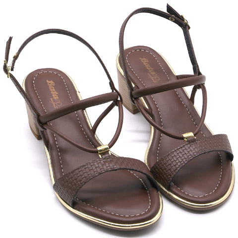 BR Gold Trimmed Brown Textured Sandal