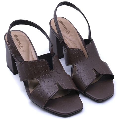 BR Brown Croc Cutout Sandal