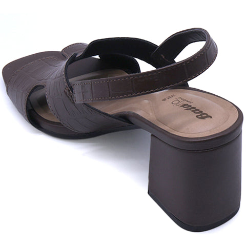 BR Brown Croc Cutout Sandal