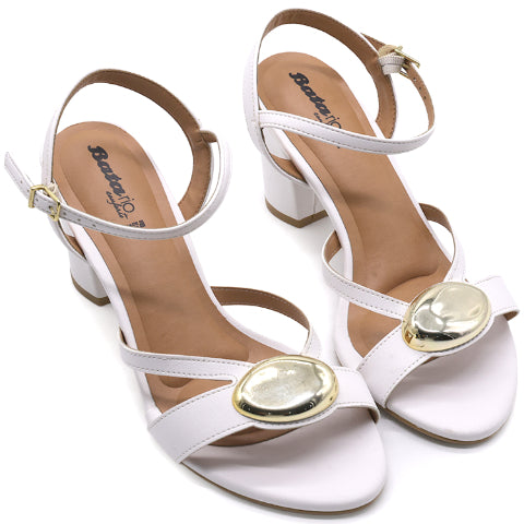 BR White Gold Accent Sandals