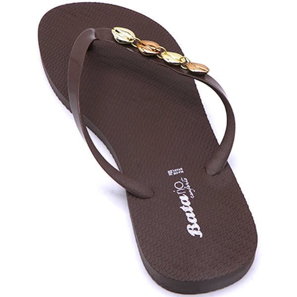 BR Brown Beach Shell Flip Flops