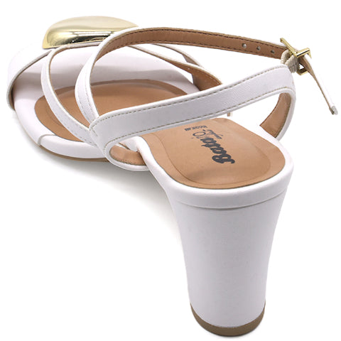 BR White Gold Accent Sandals