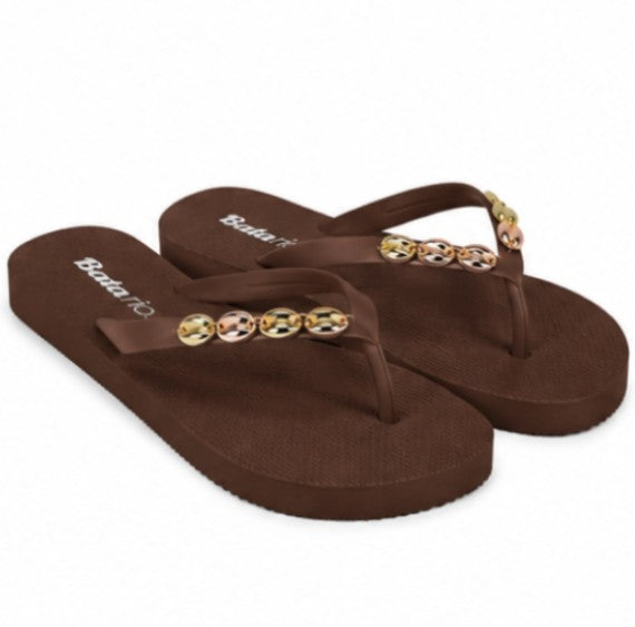 BR Brown Beach Shell Flip Flops