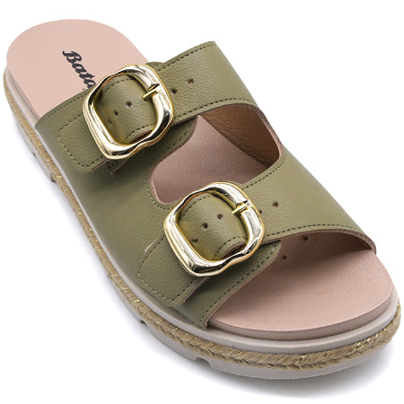 BR Dry Tech Olive Espadrille Slides