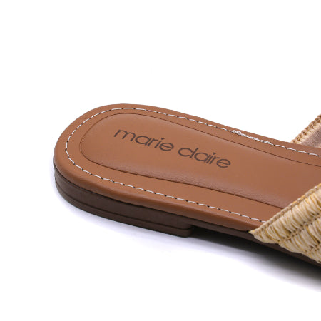Marie Claire Natural Raffia Cross Strap Slides