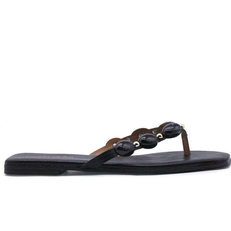 Marie Claire Black Stones Thongs