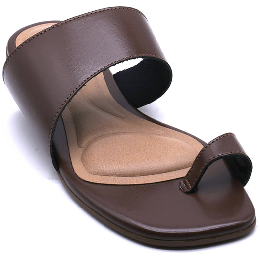 Marie Claire Brown Toe-Loop Slides