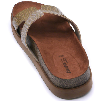 BR Green Croc Cork Slides