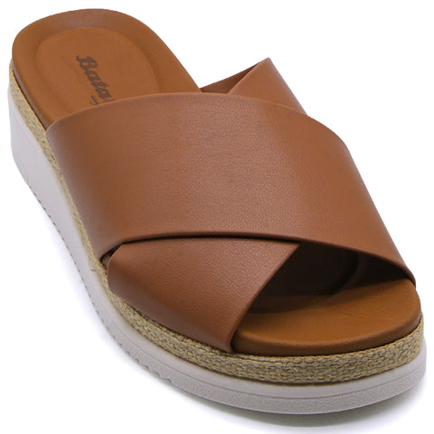 BR Camel Crossover Espadrille Wedges