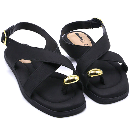 BR Black Nubuck Toe-Ring Sandals