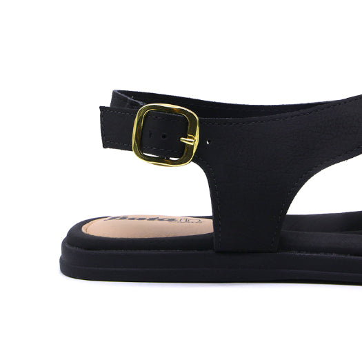 BR Black Nubuck Toe-Ring Sandals