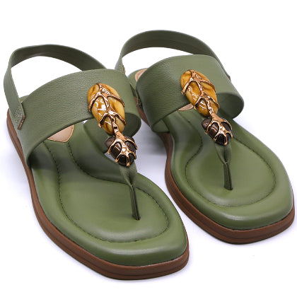 BR Green Statement Thong Sandals