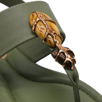 BR Green Statement Thong Sandals