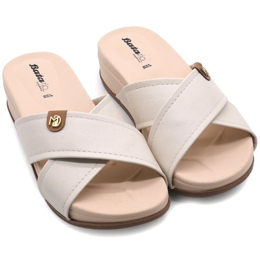 BR Cream Crossover Wedge Slides