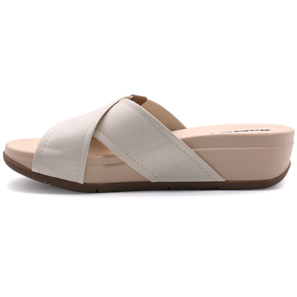 BR Cream Crossover Wedge Slides