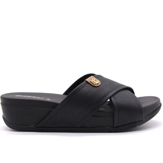 BR Black Crossover Wedge Slides