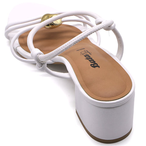 BR White Strappy Sandals