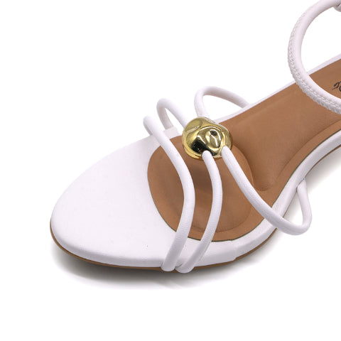 BR White Strappy Sandals