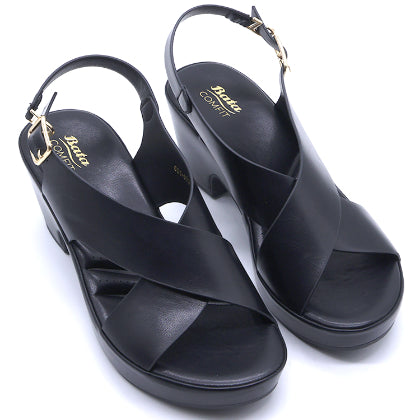 COMFIT Black Crossover Block Sandals