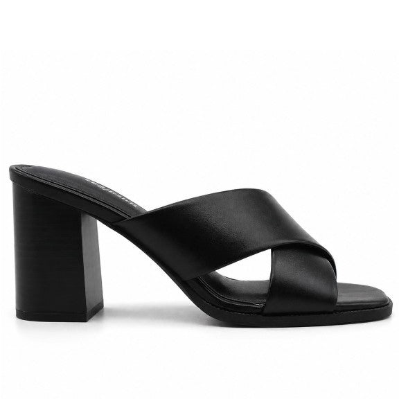 BR Black Crossover Block Mules