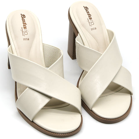 BR Cream Crossover Block Mules