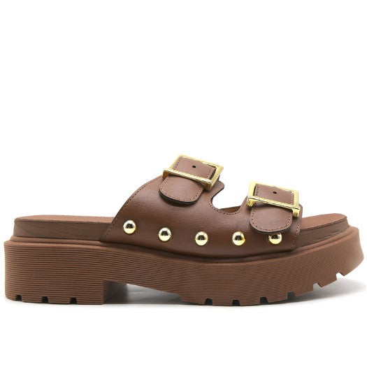 BR Chunky Camel Buckled Slides