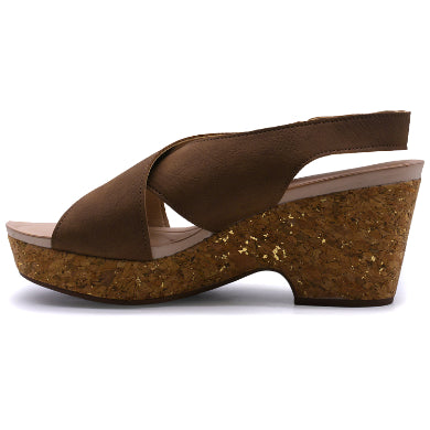 BR DRY TECH Brown Cork Wedge Sandal