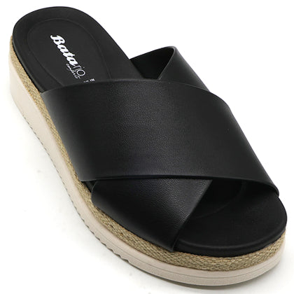 BR Black Crossover Espadrille Wedges