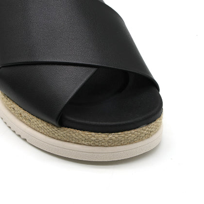 BR Black Crossover Espadrille Wedges