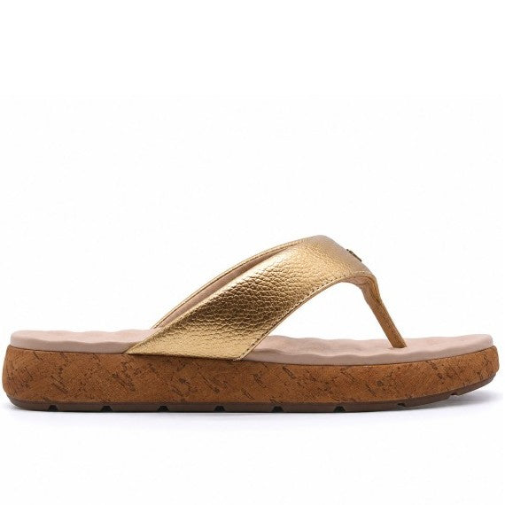 BR DRY TECH Gold Thong Slides