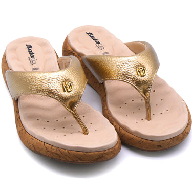 BR DRY TECH Gold Thong Slides