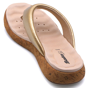 BR DRY TECH Gold Thong Slides