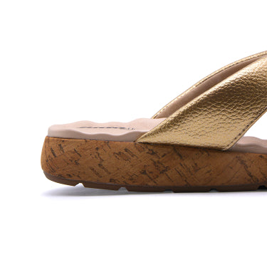 BR DRY TECH Gold Thong Slides