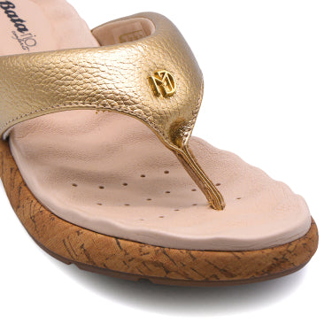 BR DRY TECH Gold Thong Slides
