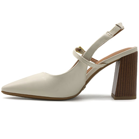 BR Cream Block Heel Slingbacks