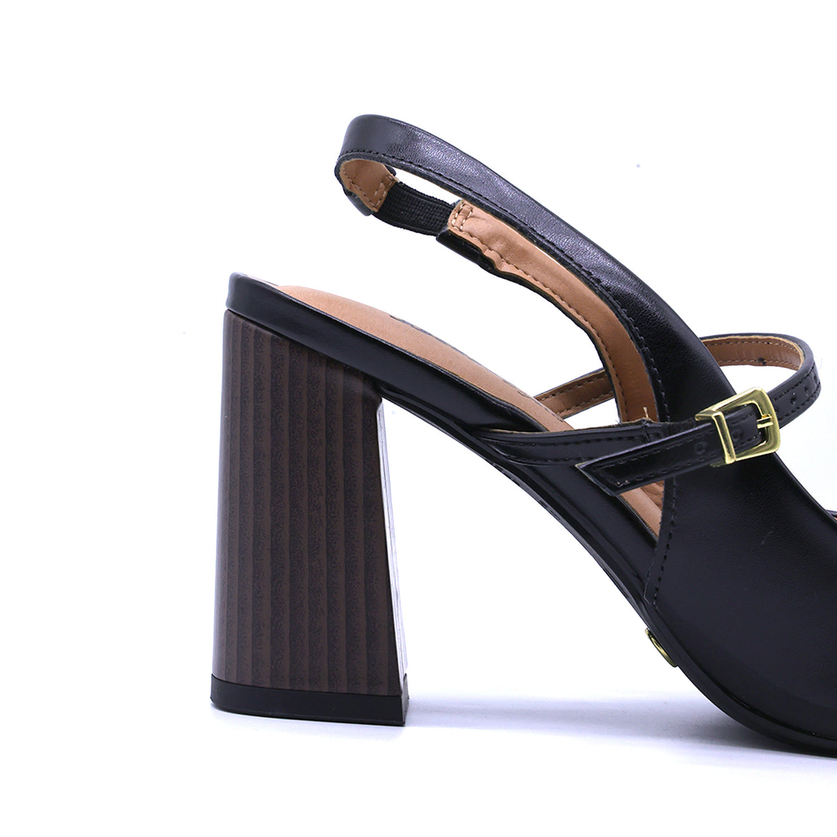 BR Black Block Heel Slingbacks