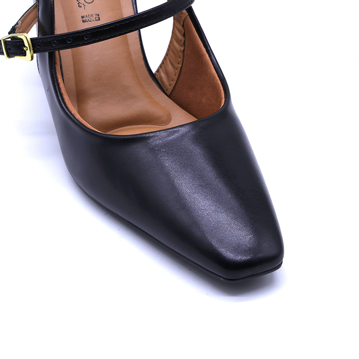 BR Black Block Heel Slingbacks