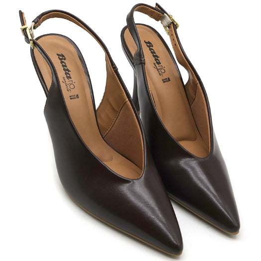 BR Brown V-Cut Slingbacks
