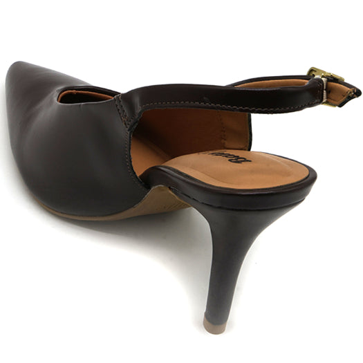 BR Brown V-Cut Slingbacks