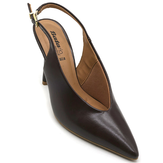 BR Brown V-Cut Slingbacks