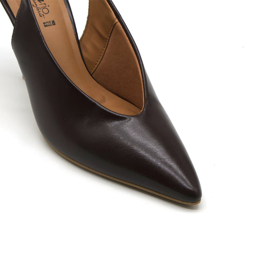 BR Brown V-Cut Slingbacks