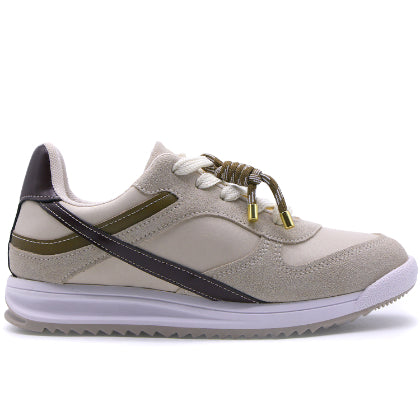 BR Beige DBL Lace Sneakers