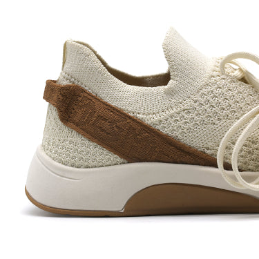 Br Beige Knit Sneakers