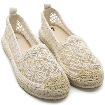 Beige Crochet Espadrilles