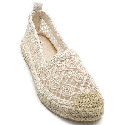 Beige Crochet Espadrilles