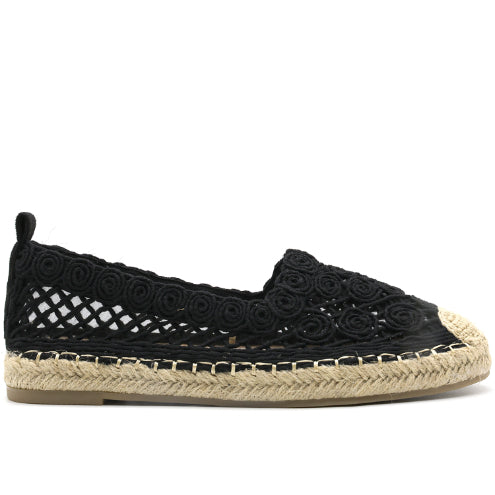 Black Crochet Espadrilles